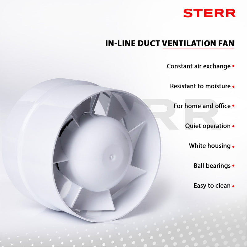 Ventilador silencioso para conductos con extracción en línea de 125 mm/5" - IDM125