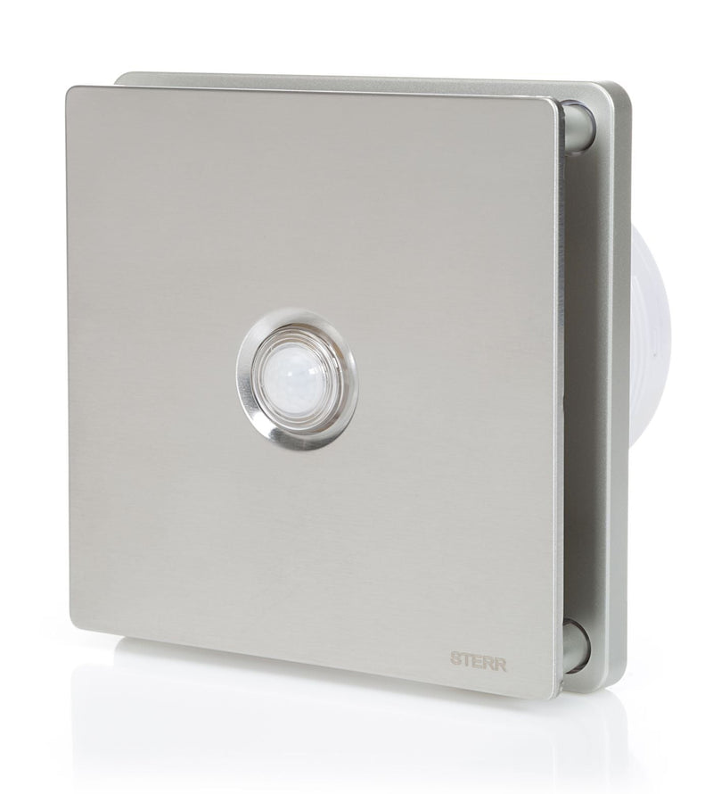 Extractor de aire plateado para baño con sensor PIR de 100 mm/4" - BFS100P-S