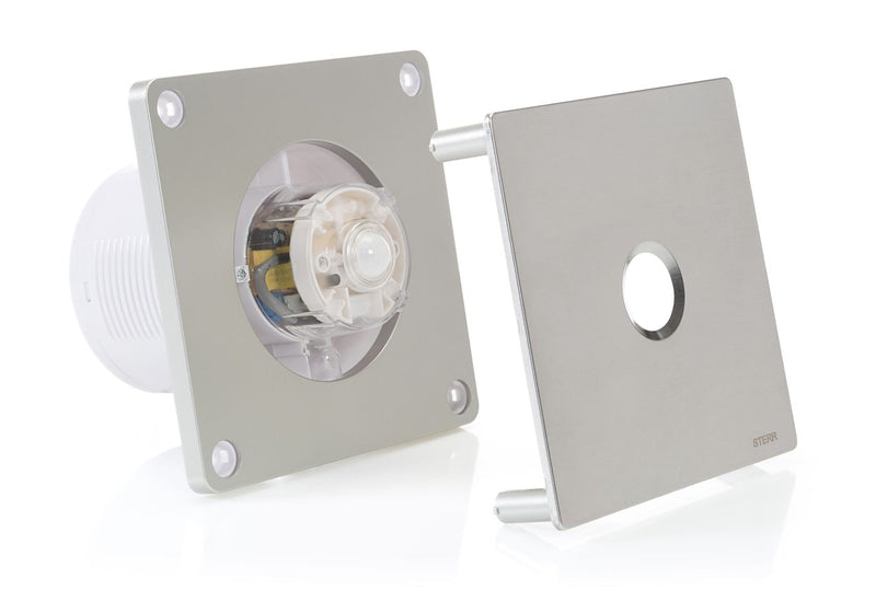 Extractor de aire plateado para baño con sensor PIR de 100 mm/4" - BFS100P-S
