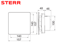 STERR BSL100T-B - 100 mm Extractor Compacto, Temporizador, 95 m³/h, Negro